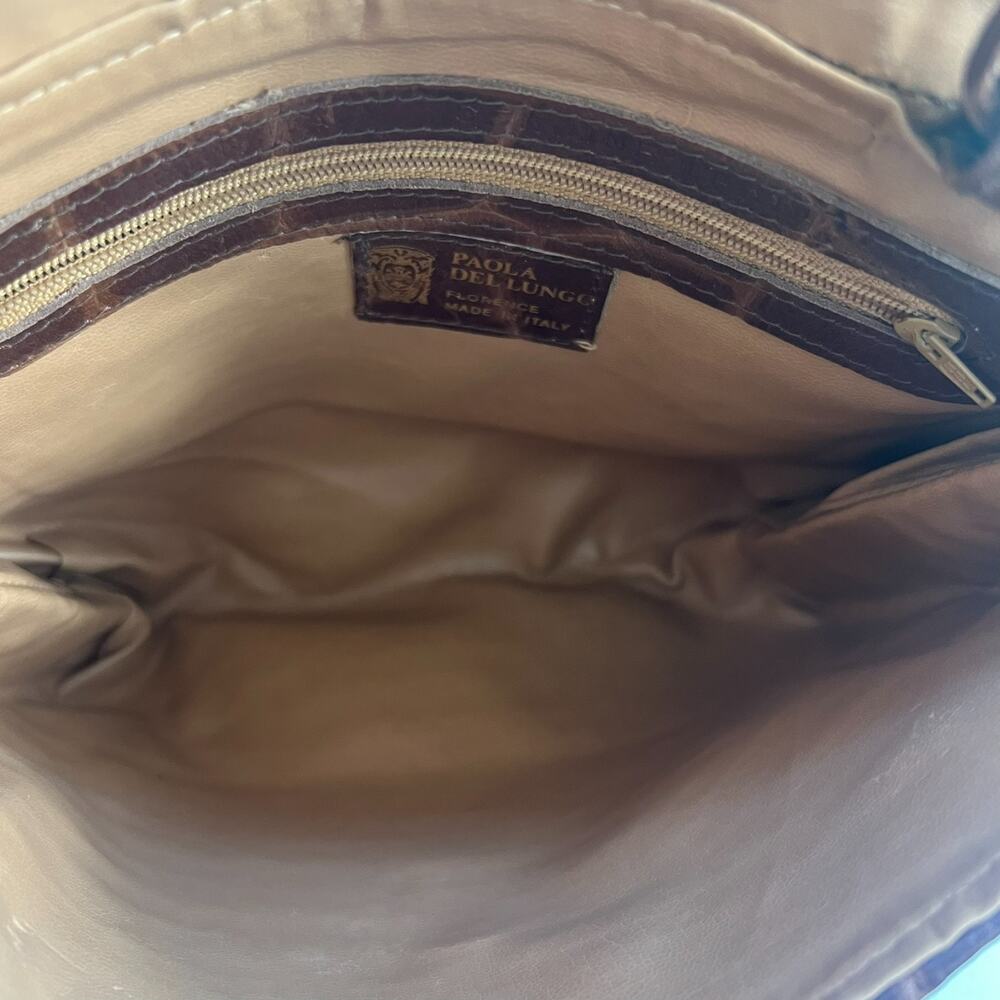 Paola Del Lungo Purse Handwoven Raffia Leather Top and Strap - Picture 7 of 12